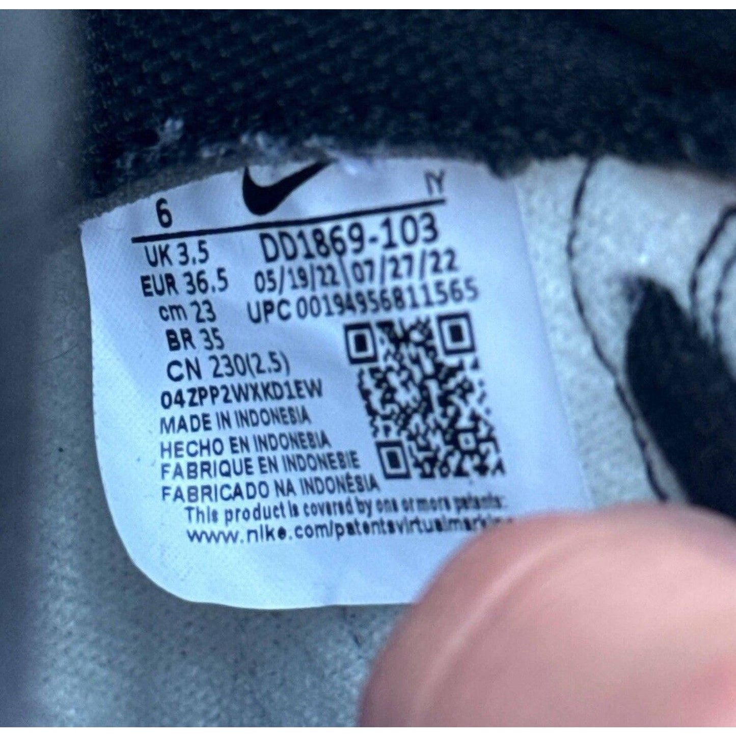 Size 6W - Nike Dunk High Black White W