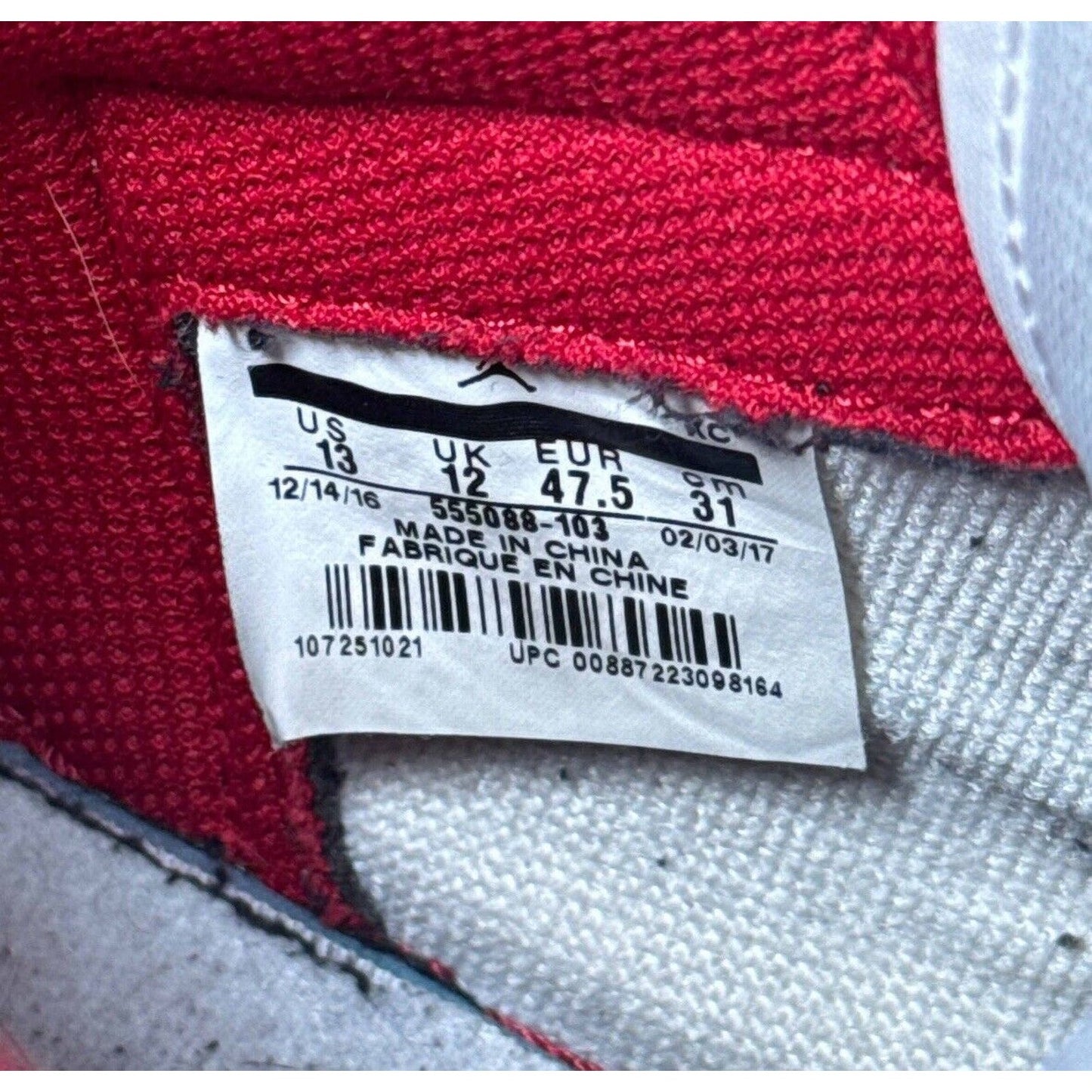 Size 13 - Air Jordan 1 Retro OG High Metallic Red