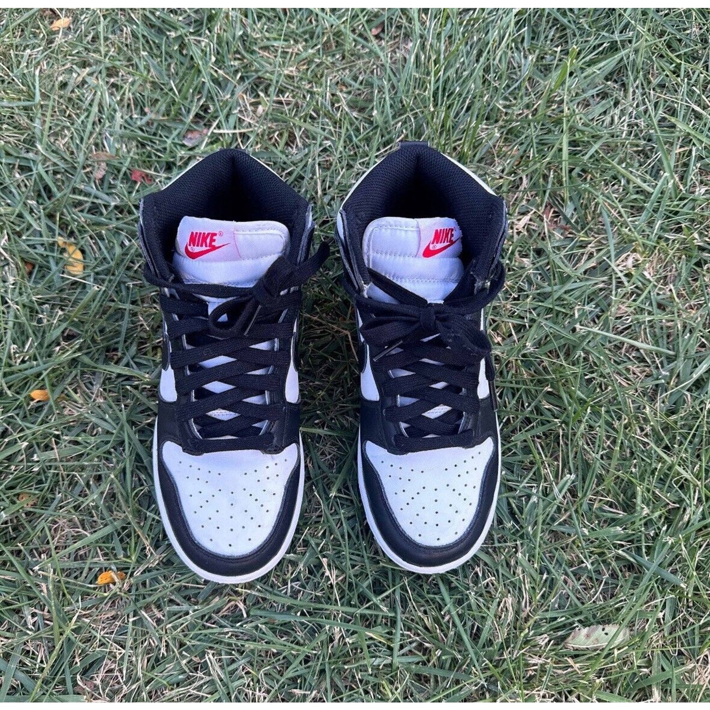 Size 6W - Nike Dunk High Black White W