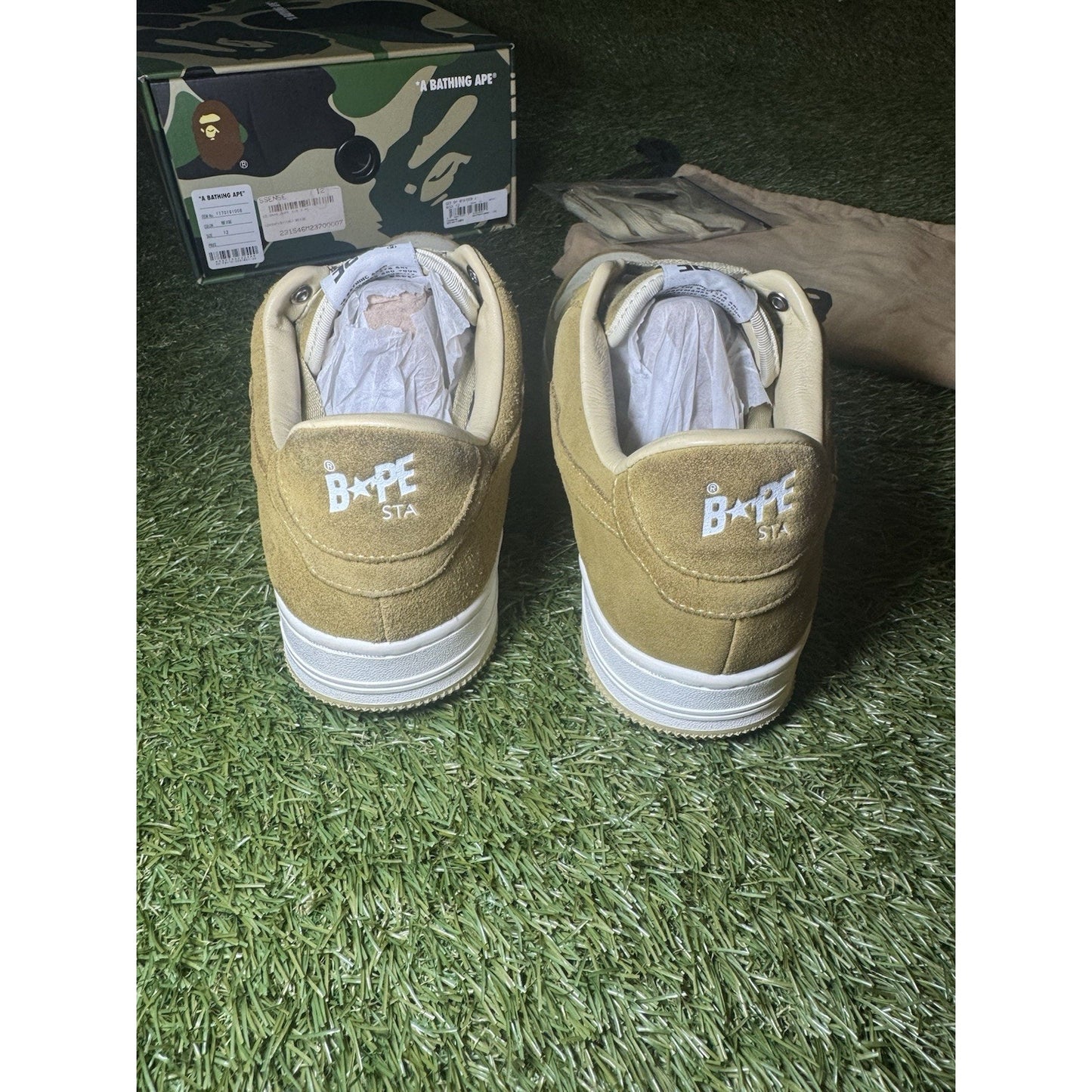 A Bathing Ape Bape Sta Suede Yellow Size 12 U.S. Men’s Pre-owned With Box