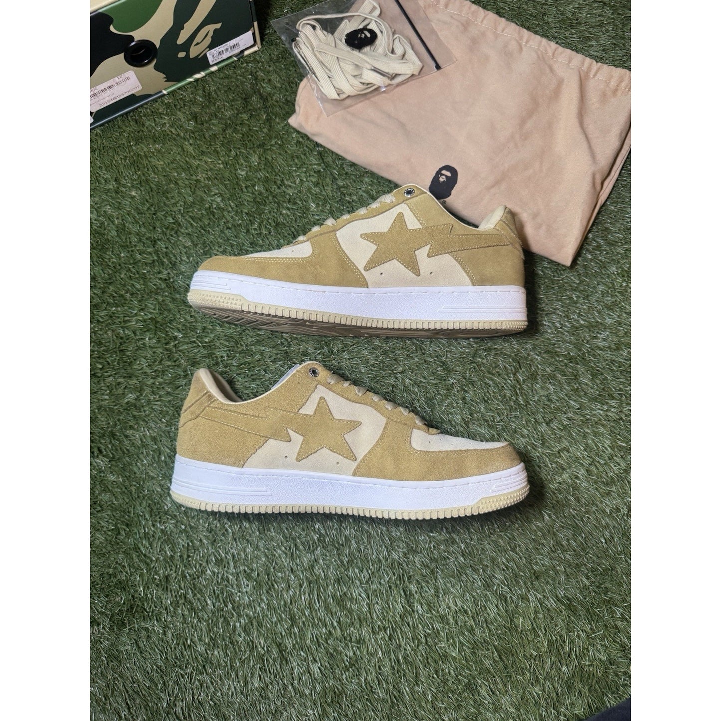 A Bathing Ape Bape Sta Suede Yellow Size 12 U.S. Men’s Pre-owned With Box