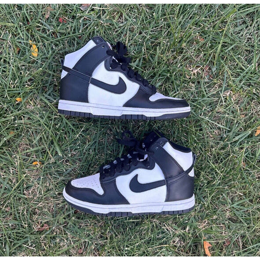 Size 6W - Nike Dunk High Black White W