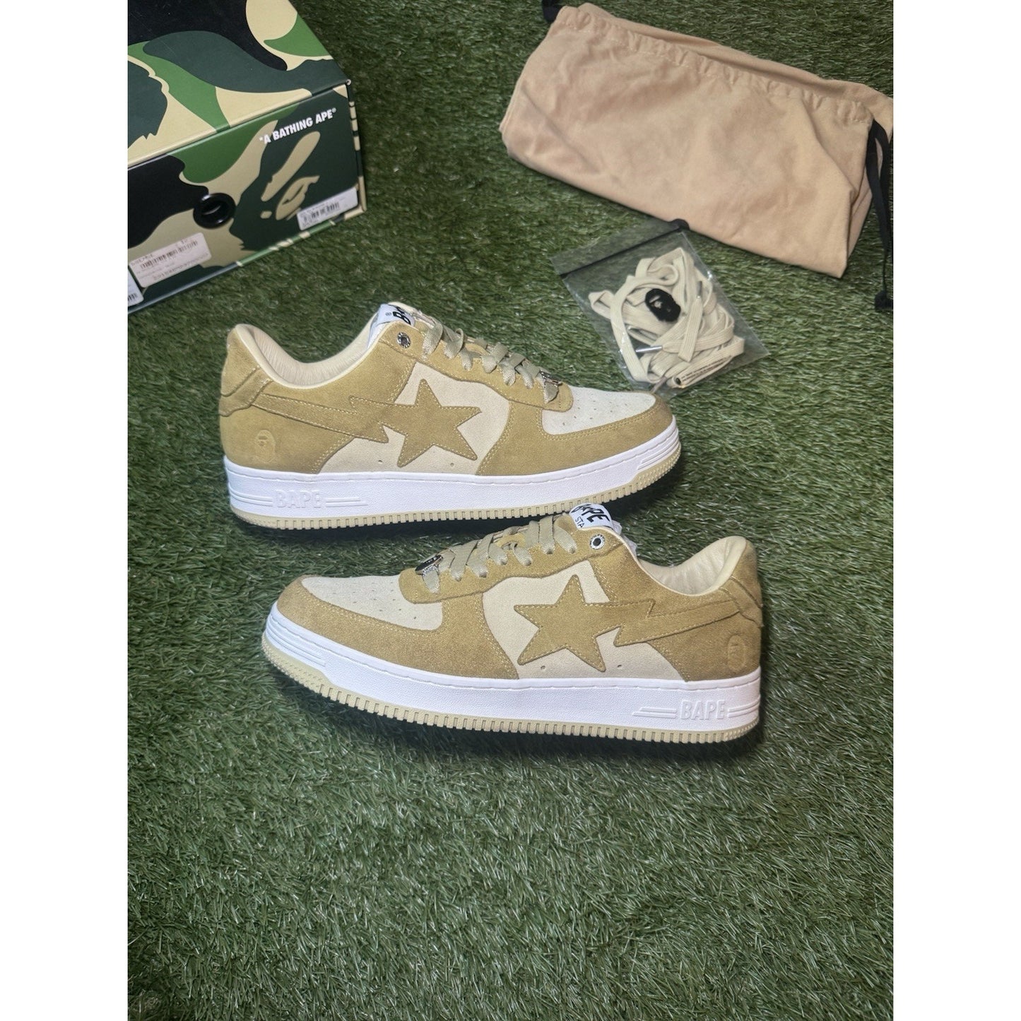 A Bathing Ape Bape Sta Suede Yellow Size 12 U.S. Men’s Pre-owned With Box