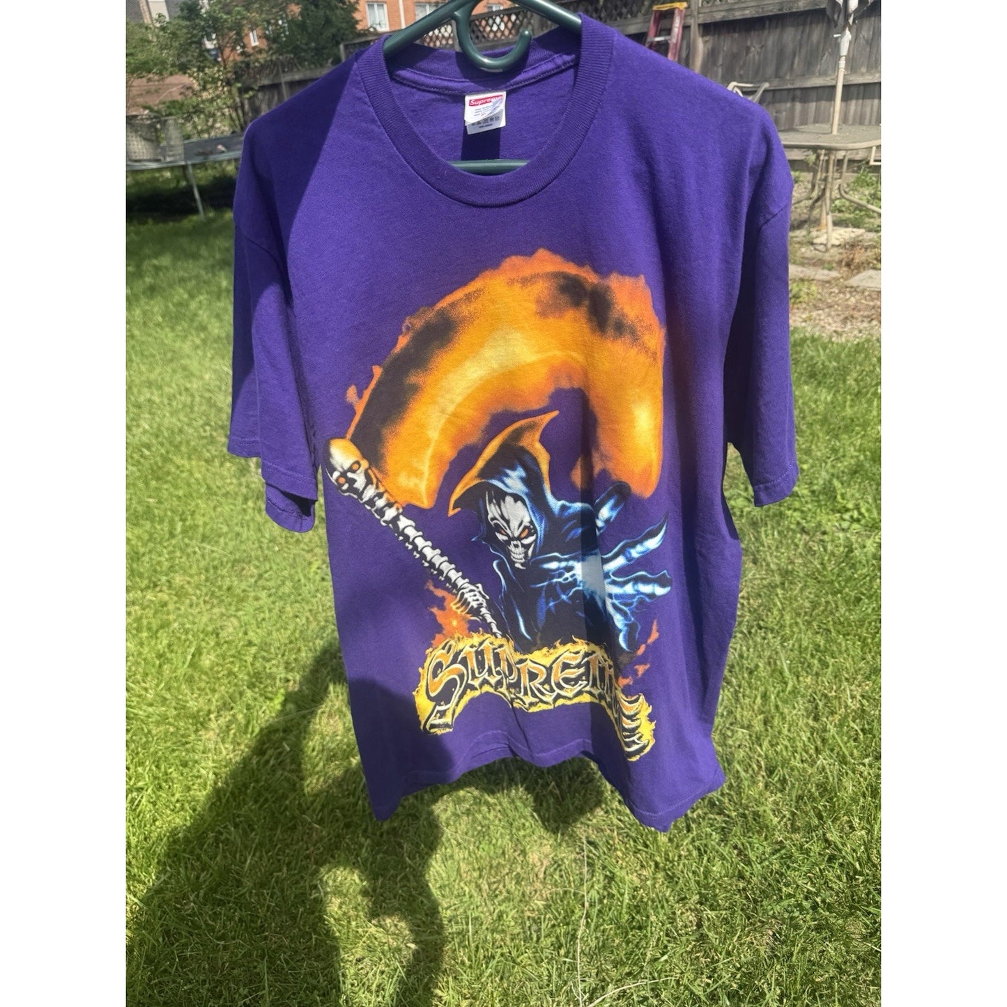 Supreme Grim Reaper Graphic Tee Purple Men's Extra Large SS26 Worn Once