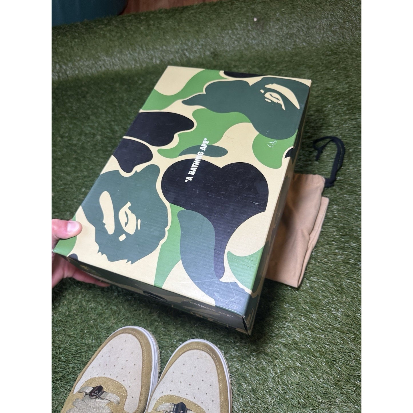 A Bathing Ape Bape Sta Suede Yellow Size 12 U.S. Men’s Pre-owned With Box